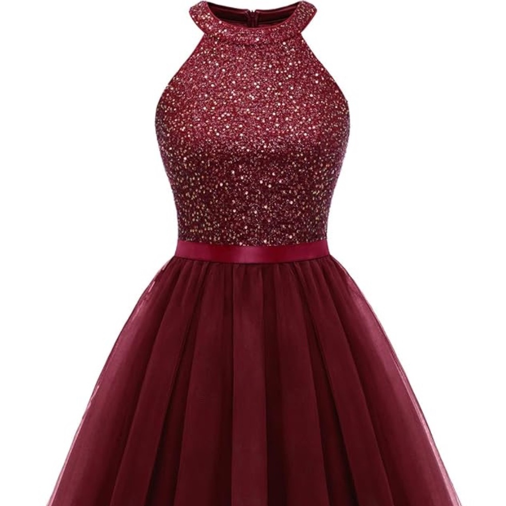 Dressystar Women's Short Halter Cocktail Party Dress Lace Tulle Homecoming Prom